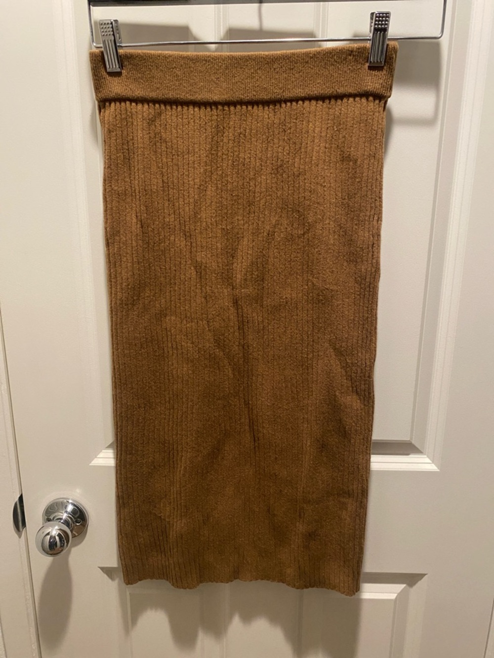 Gap Cash Knit Ribbed Midi Skirt in Camel Brown EUC